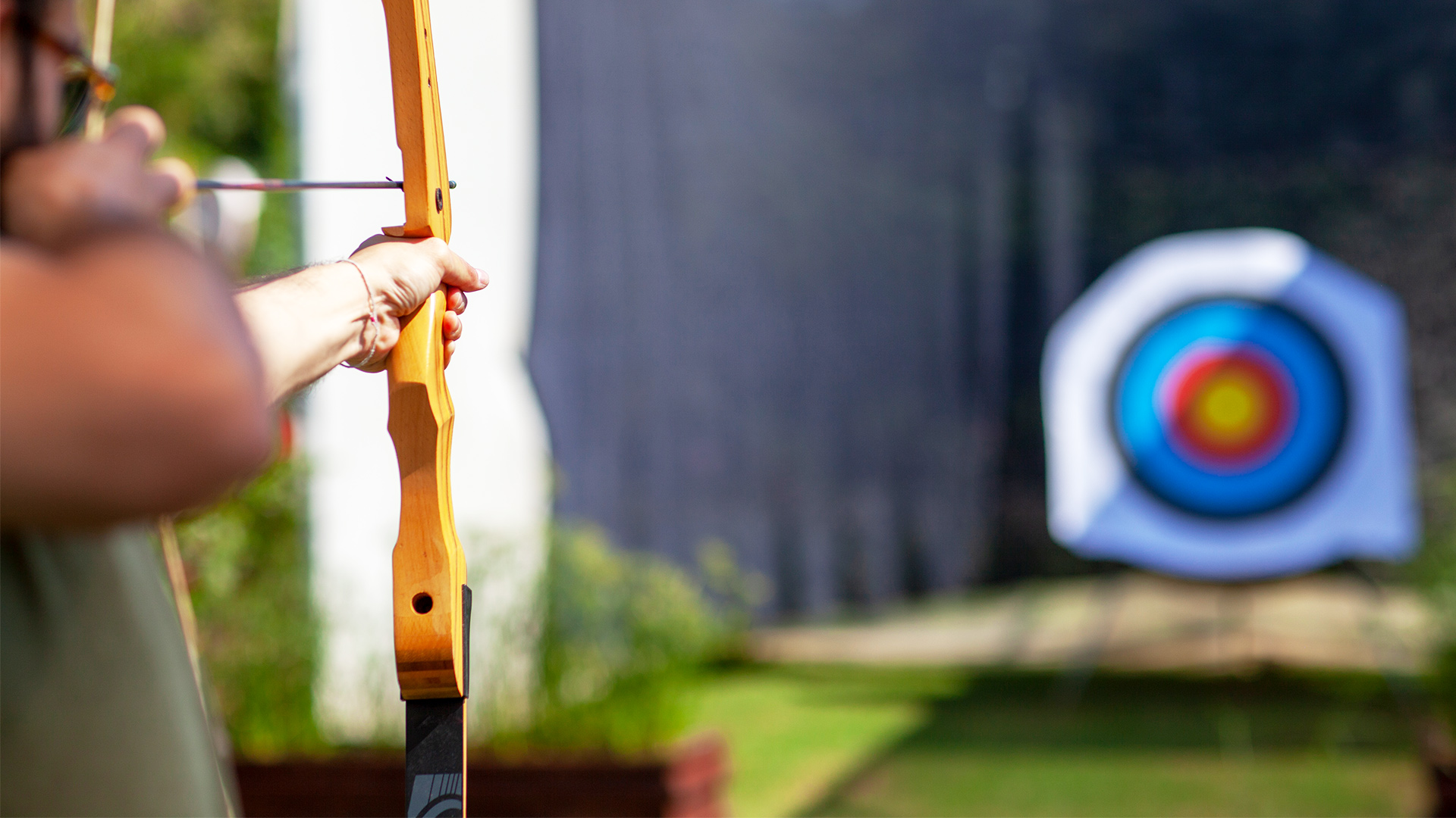 Aiming an arrow at a target